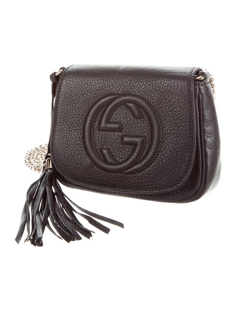 gucci soho leather chain crossbody bag black|Gucci soho disco bag price.